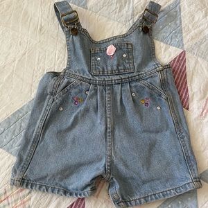Vintage denim toddler overall shorts